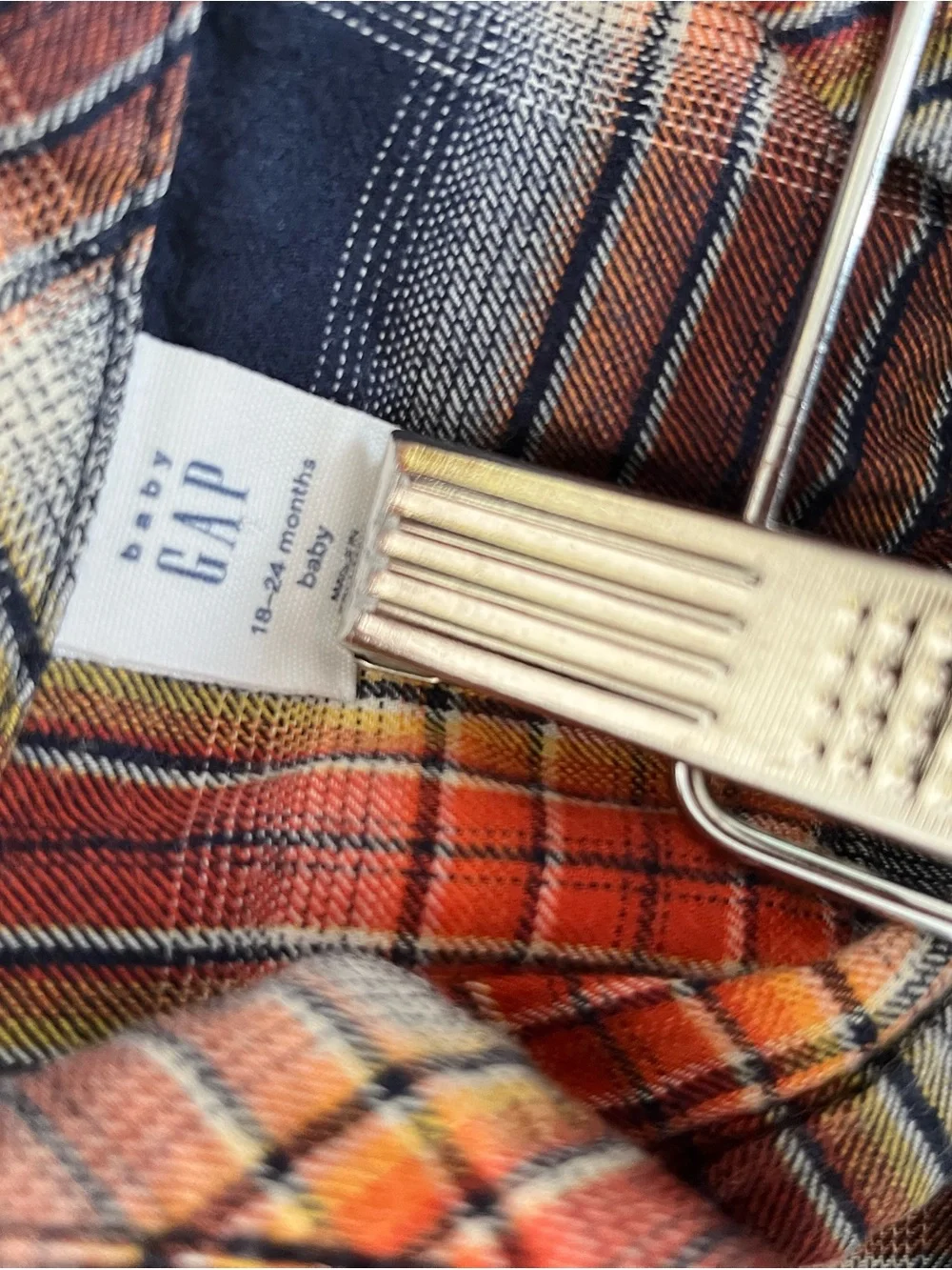 Baby Gap 18-24 months Plaid Baby Button-Up Bodysuit